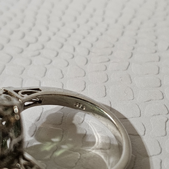 Genuine Exotic Peacock Quartz & Opal Ring in Sterling Silver Size 8 - Picture 12 of 17